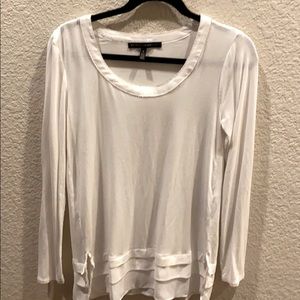 WHBM Shimmer Round Neck Blouse, long sleeve